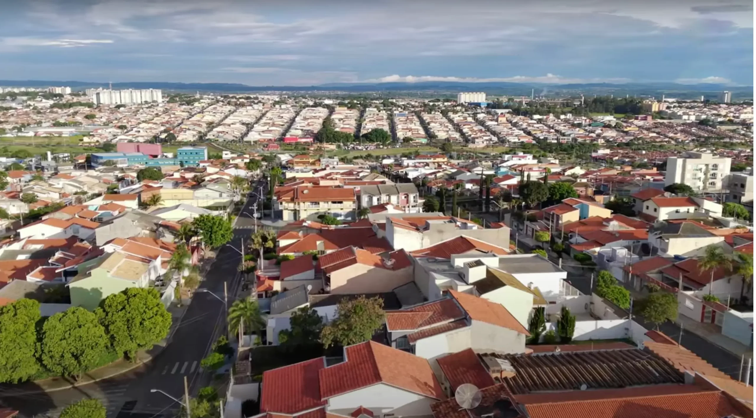 Vista aérea do jardim regina